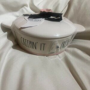 Rae Dunn Halloween Ghost Pink Creepin it Fresh Mini Baking Dish